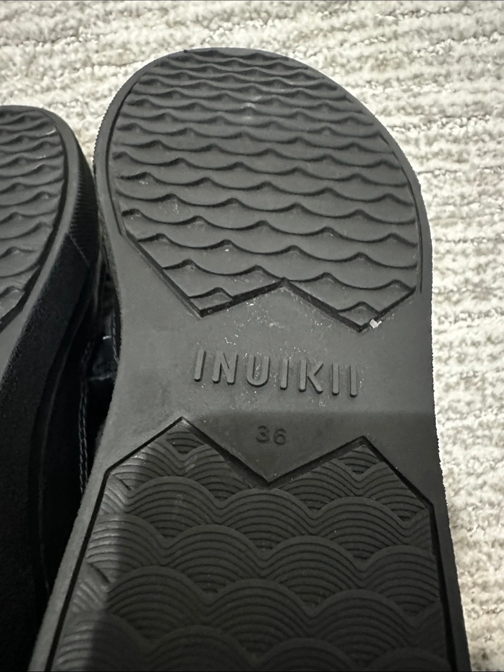 Inuikii Black Faux-Fur Lace-Up Winter Boots